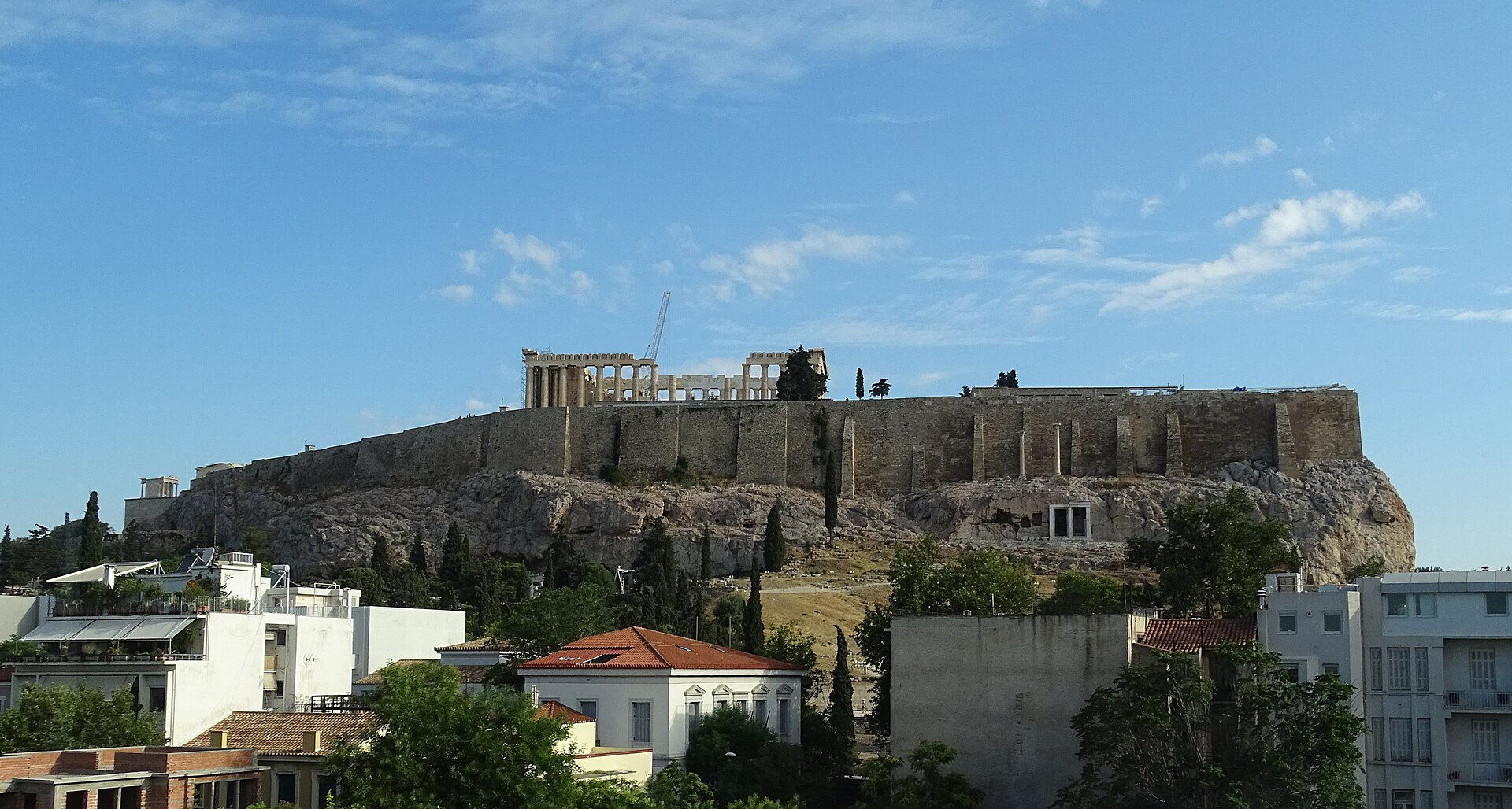 The Acropolis of Athens seen from the Acropolis Museum.